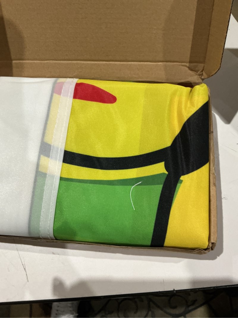 Condition photo showing Good Condition for smoothnovelty 2.5x12ft daycare swooper feather flag now enrolling day care feather flag for schools, child care, daycares, and montessori schools