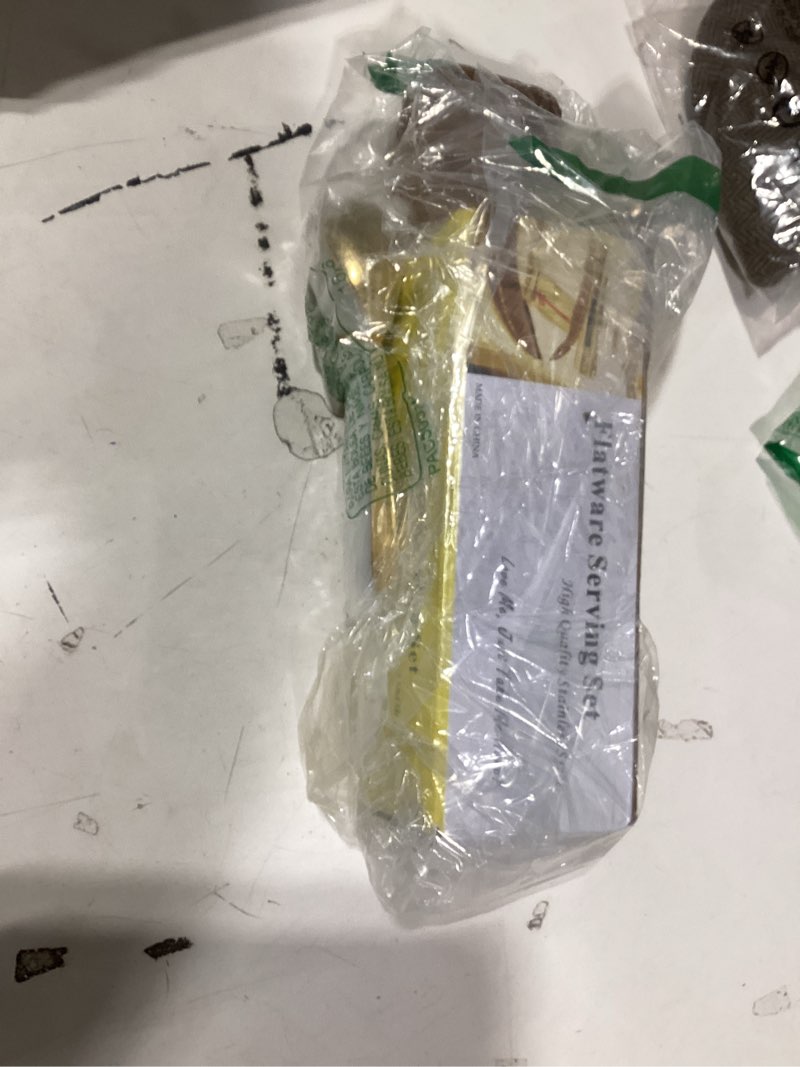 Condition photo showing As Is for Similar product 24 Piece Silverware Set For 6 Gold Heavy duty 18/10 Stainless Steel Flatware Set Modern Design Knife/Fork/Spoon Mirror Polished Dishwasher Safe Cutlery Set with Gifts Gold24