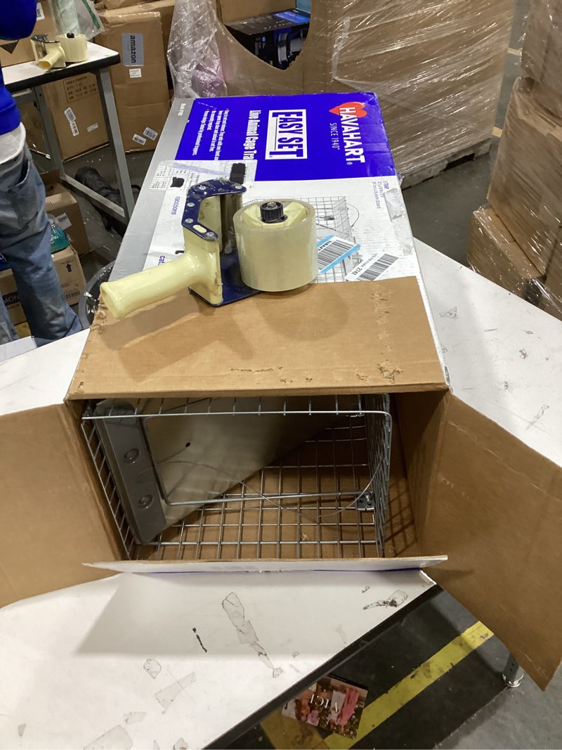 Condition photo showing Good Condition for havahart 1085 large 1-door easy set humane live animal trap for armadillos, cats, groundhogs, muskrats, opossums, raccoons, skunks - havahart live animal cage trap