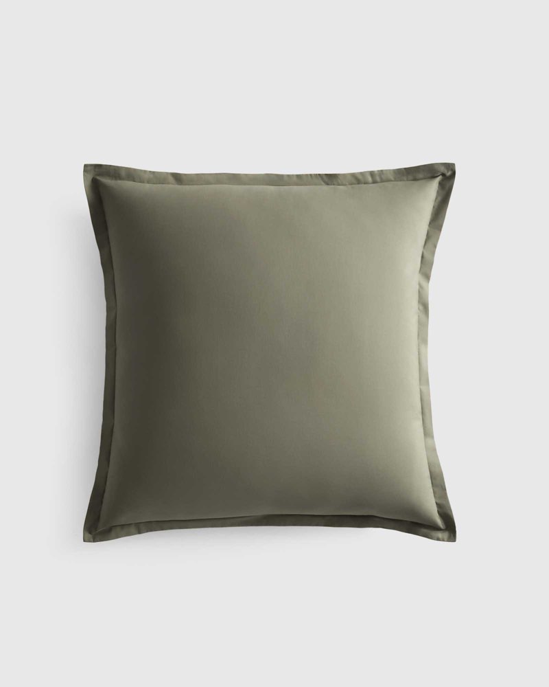 organic crisp percale sham, king, dusty olive