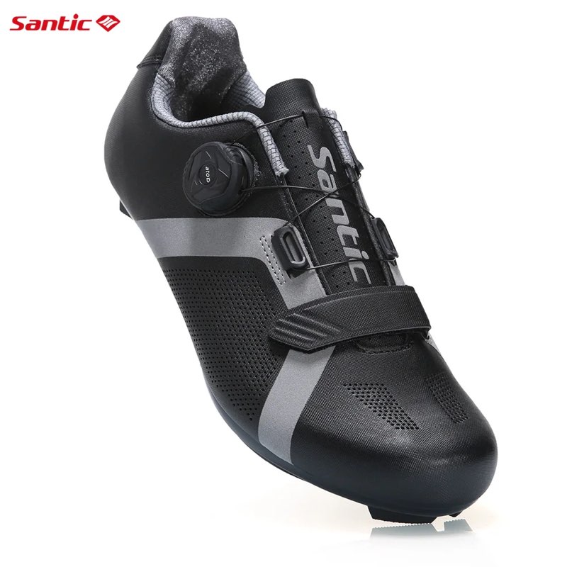 Santic Cycling Lock Shoes Fits SPD-SL Pedal Unisex Men Women Outdoor Road Riding Sneakers Professional Comfortable Bicycle Shoes Size 7