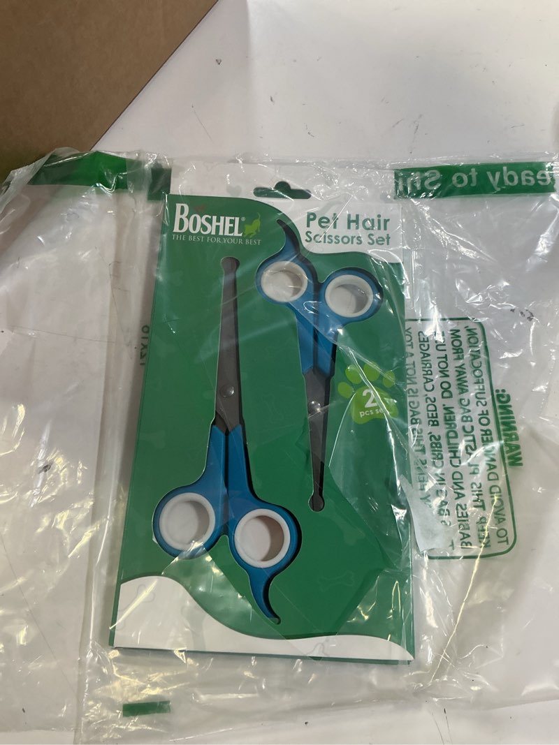 Condition photo showing Good Condition for Boshel Razor-Sharp Stainless Steel Dog Grooming Scissors for Grooming Professionals at Home with Rounded Safety Tips, 2 Pack
