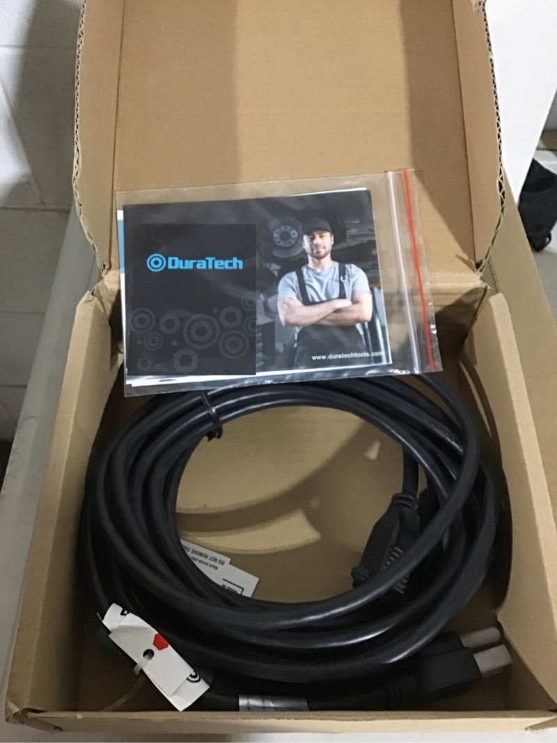 Condition photo showing New/Like New for duratech extension cord 20 ft, outdoor extension cord, 16/3 sjtw, 13 amps, heavy duty extension cord for power tools, black