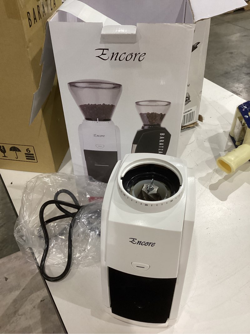 Condition photo showing As Is for baratza encore coffee grinder zcg484wht, white