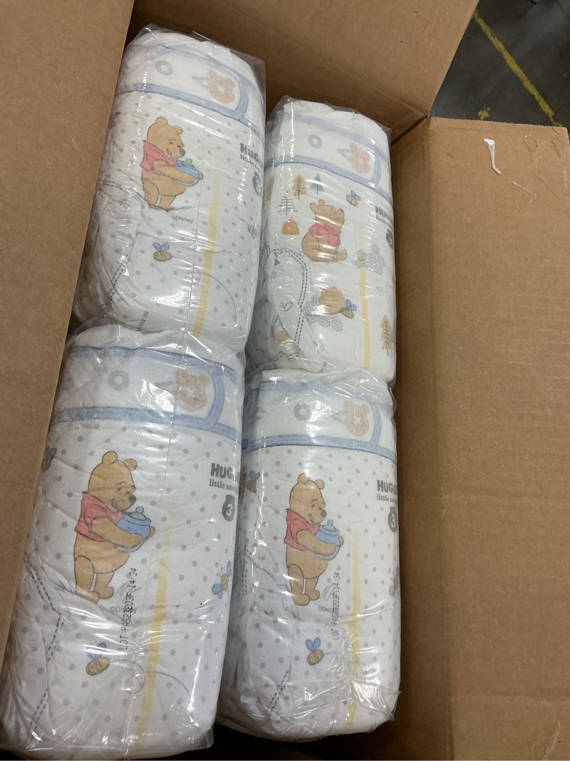 Condition photo showing New/Like New for Huggies Size 3 Diapers, Little Snugglers Baby Diapers, Size 3 (16-28 lbs), 136 Count, Packaging May Vary Size 3 136