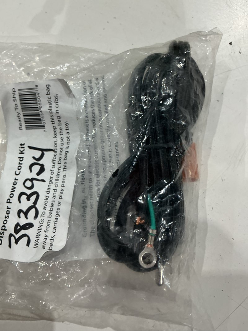Condition photo showing As Is for mr. scrappy 3-ft 15-amp 3-prong black garbage disposal appliance power cord