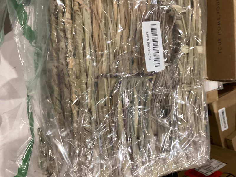 Condition photo showing As Is for Hamiledyi Large Rabbit Grass House Hand Woven Natural Bunny Hut Foldable Play Bed Safe Cozy Hideaway Hay Mat Chew Toys for Hamster Guinea Pig Chinchilla Gerbil Ferret 1 Pack (14.57"L x 11.42"W x 10.24"H)