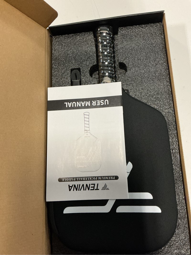 Condition photo showing New/Like New for tenvina pickleball paddles, multi-layer t700sc textured carbon fiber pickleball paddle, pickle ball paddle with strong spin & power surface, 4-types of shapes and thicknesses, usapa approved carbon-elongated-16mm control