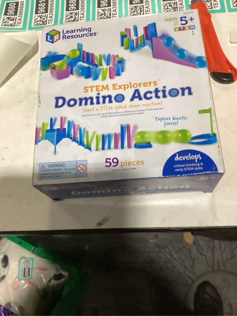 Condition photo showing As Is for learning resources stem explorers domino action - 59 pieces, age 5+ stem toys for kids, domino for kids