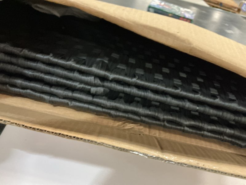 Condition photo showing Good Condition for Laundry Hamper with 3 Removable Liner Bags; 132L Handwoven Rattan Laundry Basket with Lid & Heightened Feet; Clothes Hamper with Side Handles; Laundry Sorter with 3 Separate Sections (Black) 132L (25.98x13x26.57 Inches) Black