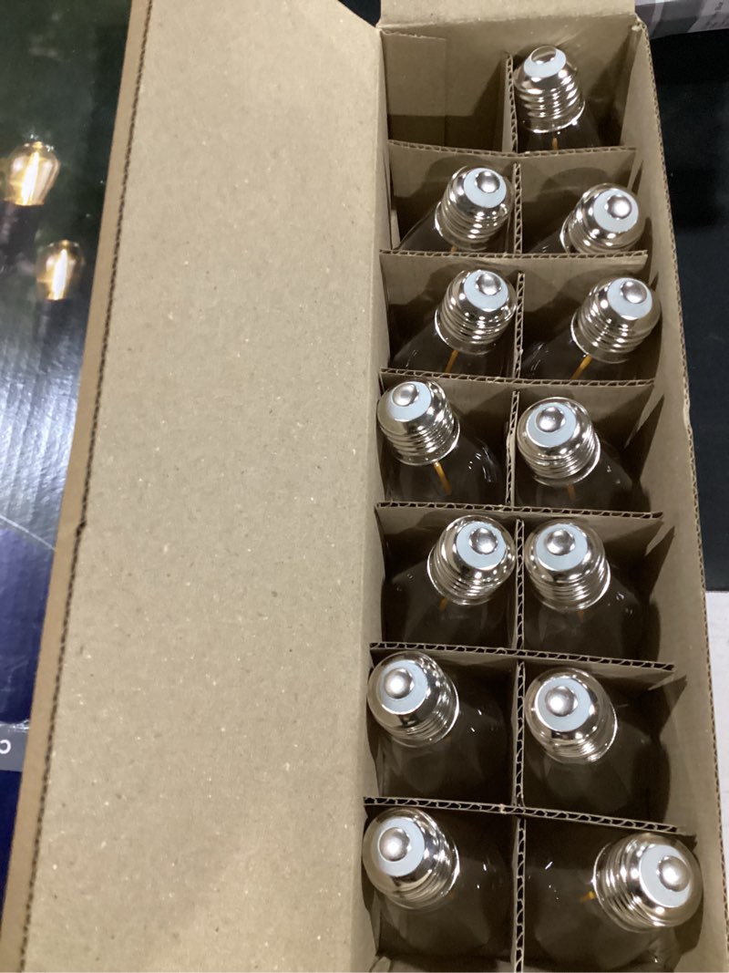 Condition photo showing As Is for harbor breeze 24-ft plug-in black indoor/outdoor string light with 12 white -light led edison bulbs