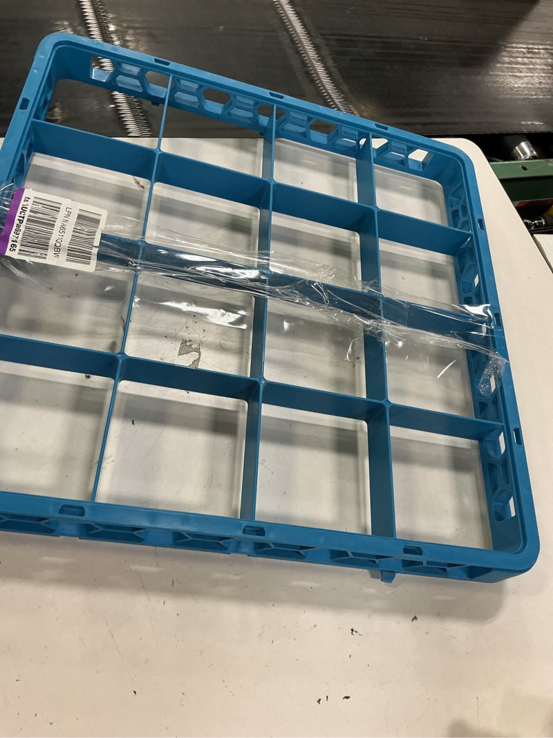 Condition photo showing Good Condition for 1 pc carlisle foodservice products re2514 opticlean 25 compartment divided glass rack extender, 1.78\", blue