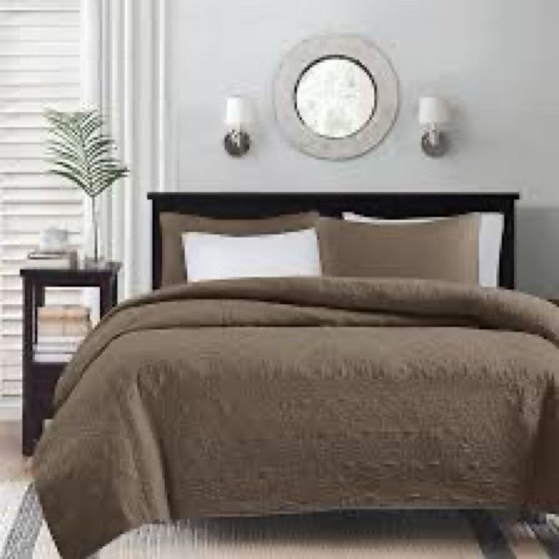 madison park quebec quilt set - luxurious damask stitching design, cotton filled lightweight coverle