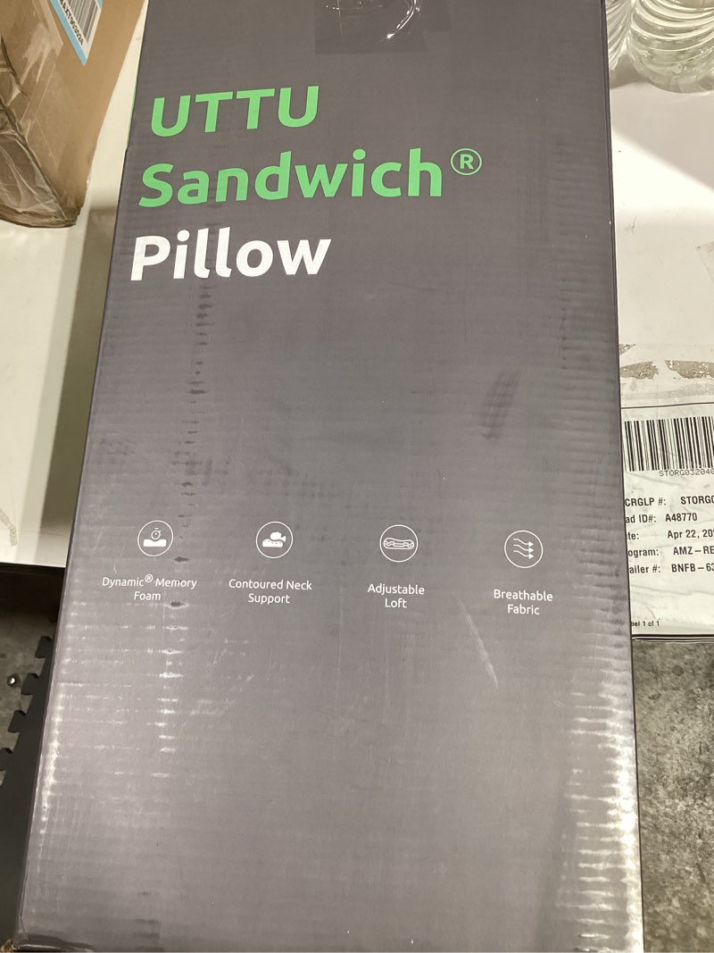 Condition photo showing Good Condition for uttu cervical pillow for neck strain relief, memory foam neck pillow for sleeping, adjustable orthopedic sandwich pillow, contour cooling for side back stomach sleeper, king(27.6"×15.7"×5.2"/4.5") king size