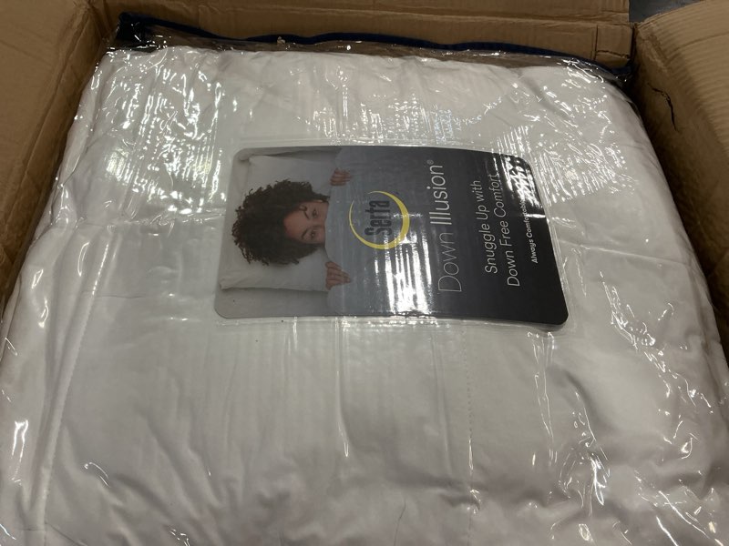 Condition photo showing Good Condition for SERTA Down Illusion Soft Hypoallergenic 2 inch Pillowtop Simple Fit Mattress Topper, Full, White Full White