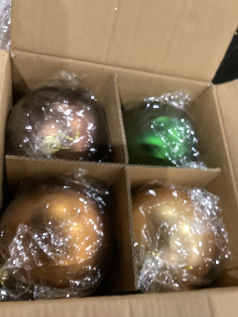 Condition photo showing Good Condition for Wettarn 8 Pcs 6 Inch Multicolor Christmas Balls Ornaments Rustic Large Plastic Xmas Tree Hanging Ornaments Neutral Modern Xmas Giant Balls Decoration for Christmas Tree Lawn Yard Garden Party Multi Color