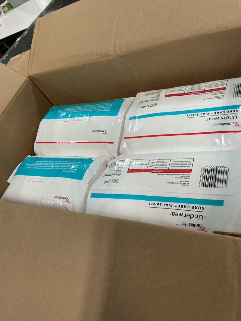 Condition photo showing New/Like New for cardinal health™ protective underwear, sure care™ plus select, heavy absorbency, xx-large, case of 48 (4 bags of 12) 2x-large case of 48
