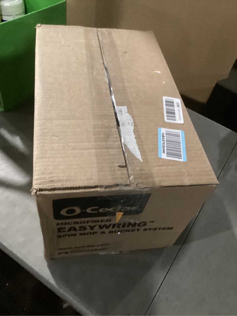 Condition photo showing As Is for O-Cedar EasyWring Microfiber Spin Mop, Bucket Floor Cleaning System, Red, Gray, Standard