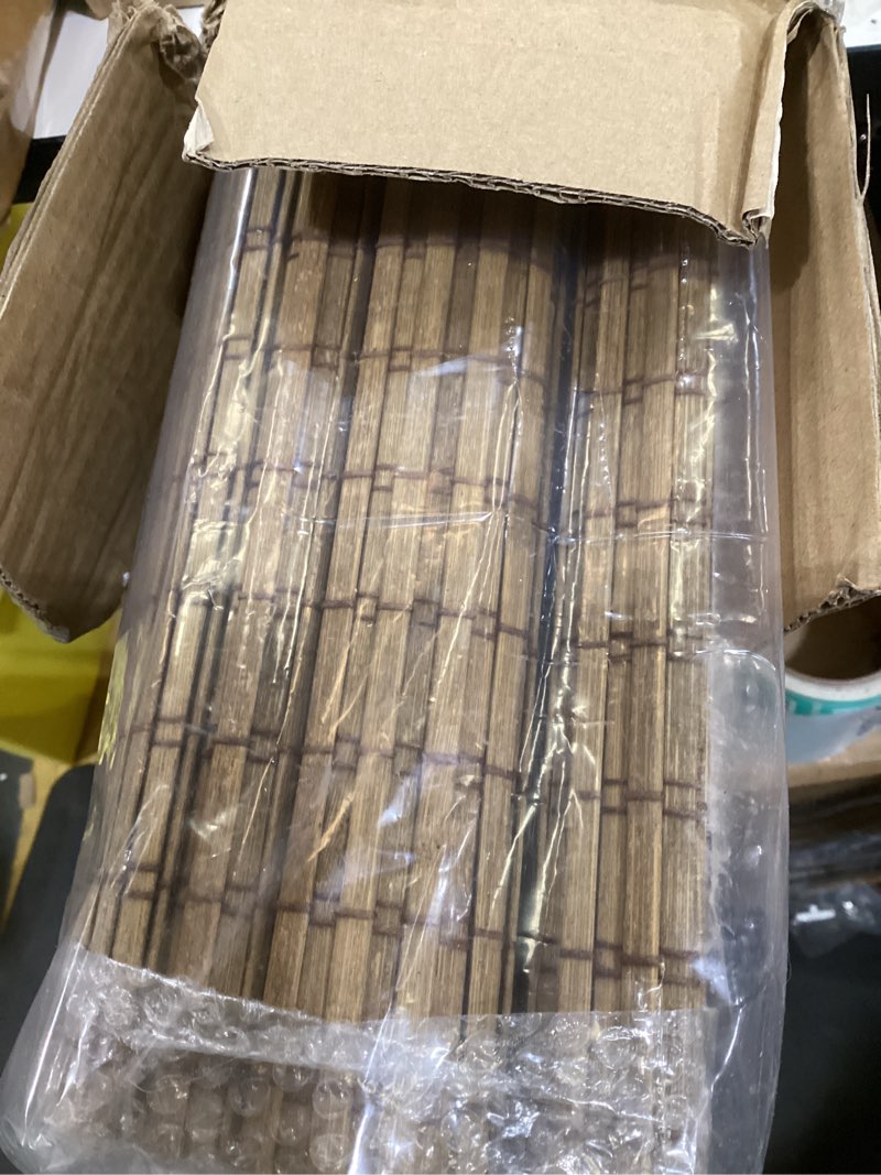 Condition photo showing New/Like New for LazBlinds Cordless Bamboo Roman Shades, Privacy Blinds for Interior Windows, Room Darkening Roll Up Bamboo Blinds for Home & Patio, 36" W x 64" H, Highfield Teak