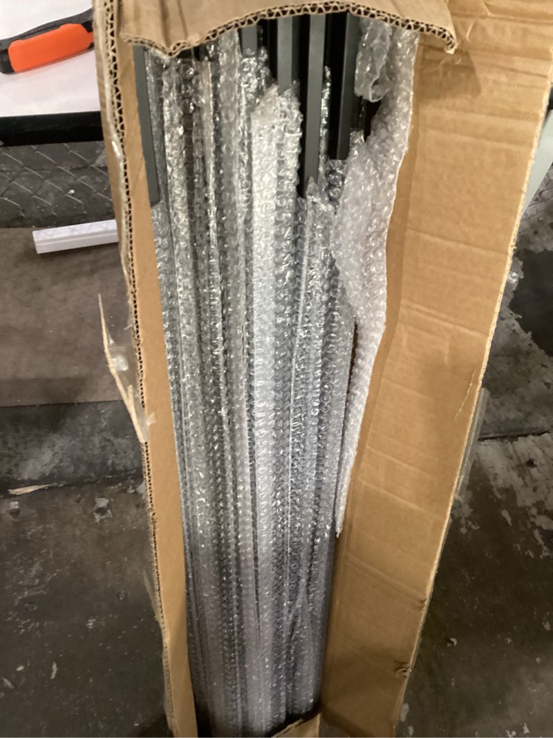 Condition photo showing As Is for 1/2 Inch Wrought Iron Plain Bar Balusters - Hollow Iron Square Metal Stair Balusters - Metal Spindles for Indoor Staircase, Satin Black (50 Pack)