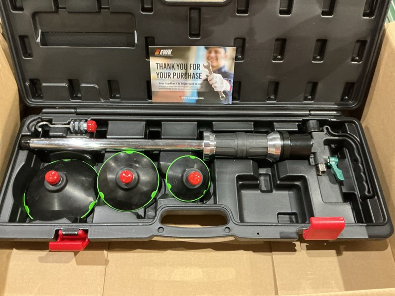 Condition photo showing As Is for ewk pneumatic car dent puller & suction cups 75mm 100mm 125mm for auto body repair
