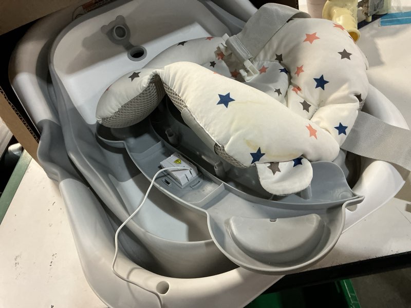 Condition photo showing As Is for tpn collapsible baby bathtub, baby bath tub with soft cushion & real-time thermometer, baby bathtub infant to toddler tub (0-36 months), portable newborn travel bath tub bear shape grey