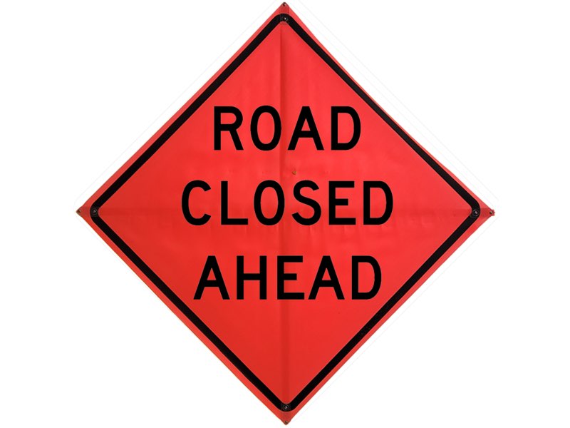 Roll-Up Sign-48" Mesh- Road Closed