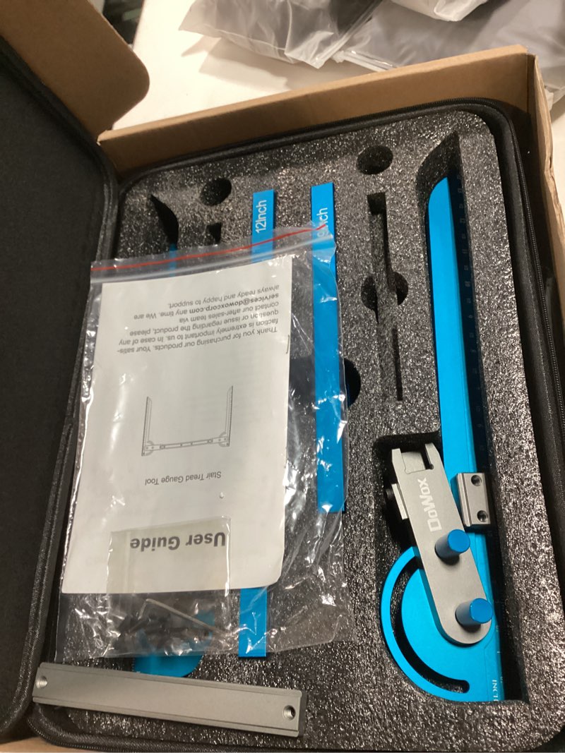 Condition photo showing Good Condition for Stair Tread Template Tool - Dual Nut Locking Stair Tread Measuring Tool Jig for Stair Tread Gauge, Stair Gauge Measuring Tool, Compatible with Many Types of Layout Projects (Blue)