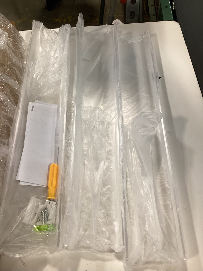 Condition photo showing Good Condition for HBlife 24 Inches Invisible Wall Floating Bookshelf for Kids and Nursery, 16 Inch Stud Spacing Clear Acrylic Shelves for Figures, 3 Pack (5MM Thick) 24 Inch 3 Pack