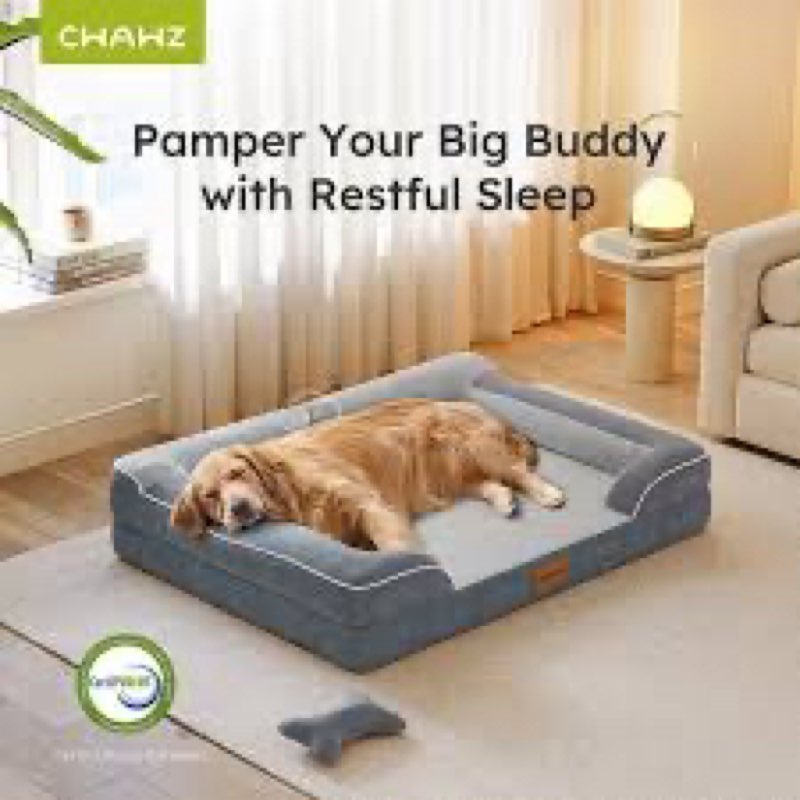 cwawz xl orthopedic dog bed, extra large dog bed, dog sofa for large sized dogs with full-surround b