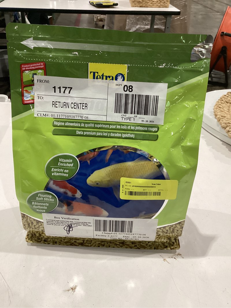 Condition photo showing New/Like New for tetra premium diet for koi and goldfish fish flavor dry fish food - 1.25lb: all ages, chunks, all sizes
