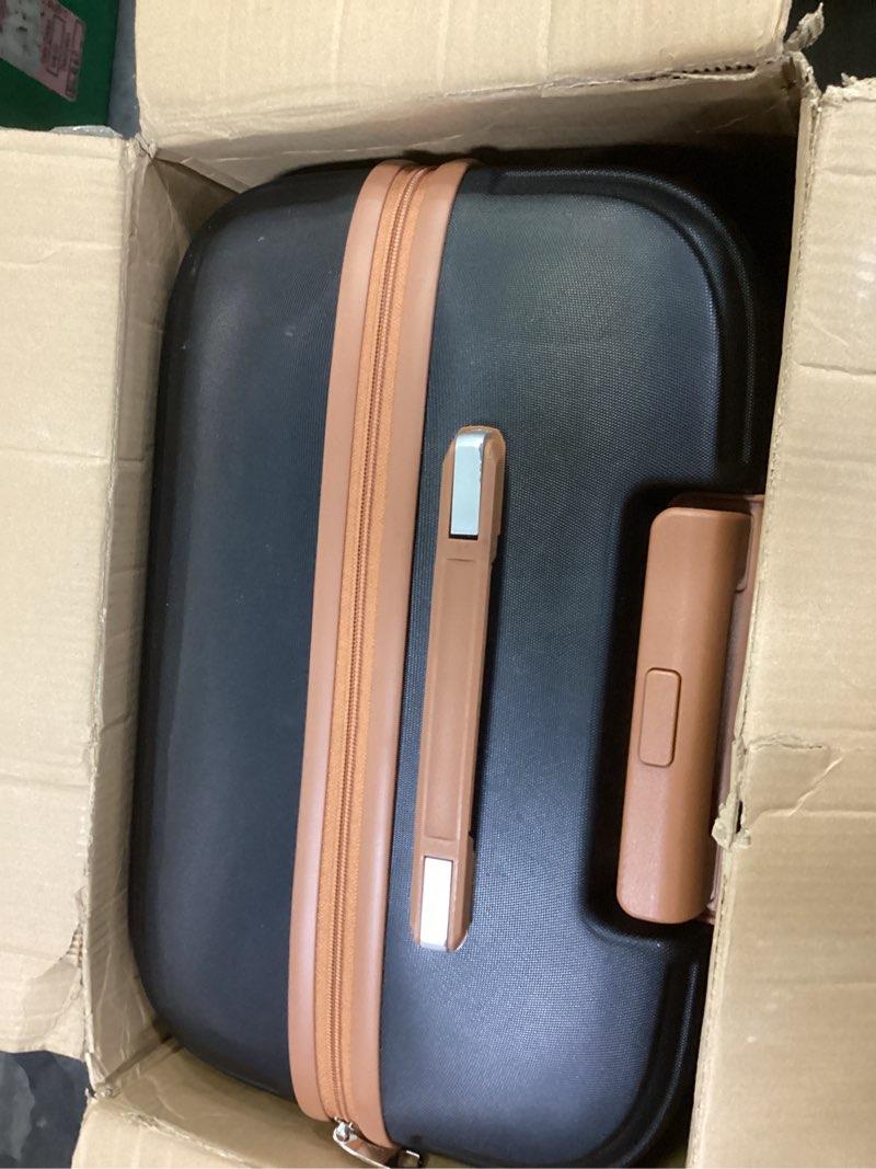 Condition photo showing As Is for joyway luggage set 7 piece suitcase sets with spinner wheel,hardside expandable travel laggage with tsa lock(18/20/24/28 black) black brown 7 piece set (18/20/24/28 inch)