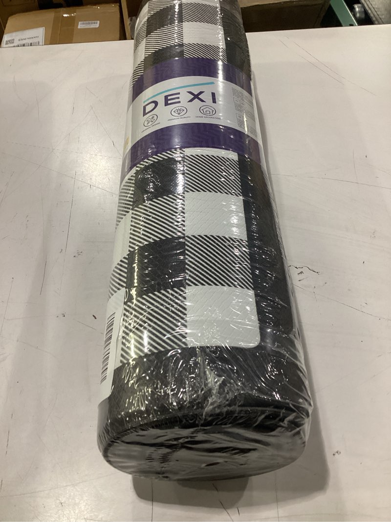 Condition photo showing New/Like New for dexi kitchen mats cushioned anti fatigue, 23x86 floor padded runner rug non slip, waterproof standing comfort memory foam for front sink laundry, black 86"l x 20"w x 0.4"th checkered black