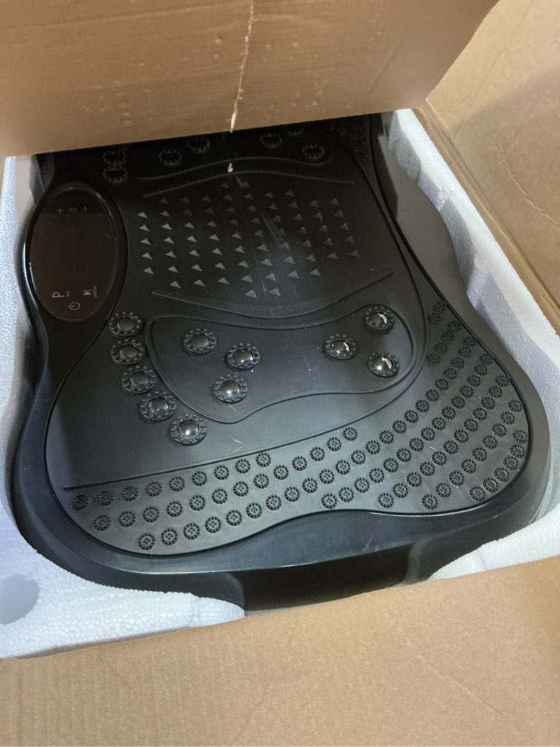 Condition photo showing Good Condition for vibration plate exercise machine, 130 levels full body workout vibrating plate for lymphatic drainage weight loss, 450 lbs capacity shake platform with resistance bands bluetooth for women men