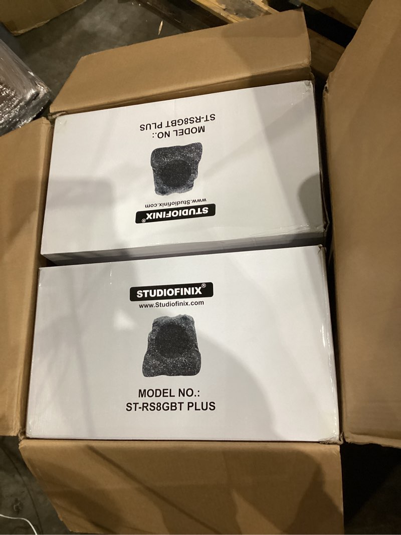 Condition photo showing Good Condition for outdoor rock speakers waterproof, 600 watt 8 inch superior timbre ipx6 weatherproof design for garden,patio,pool,deck,bbq (pair)