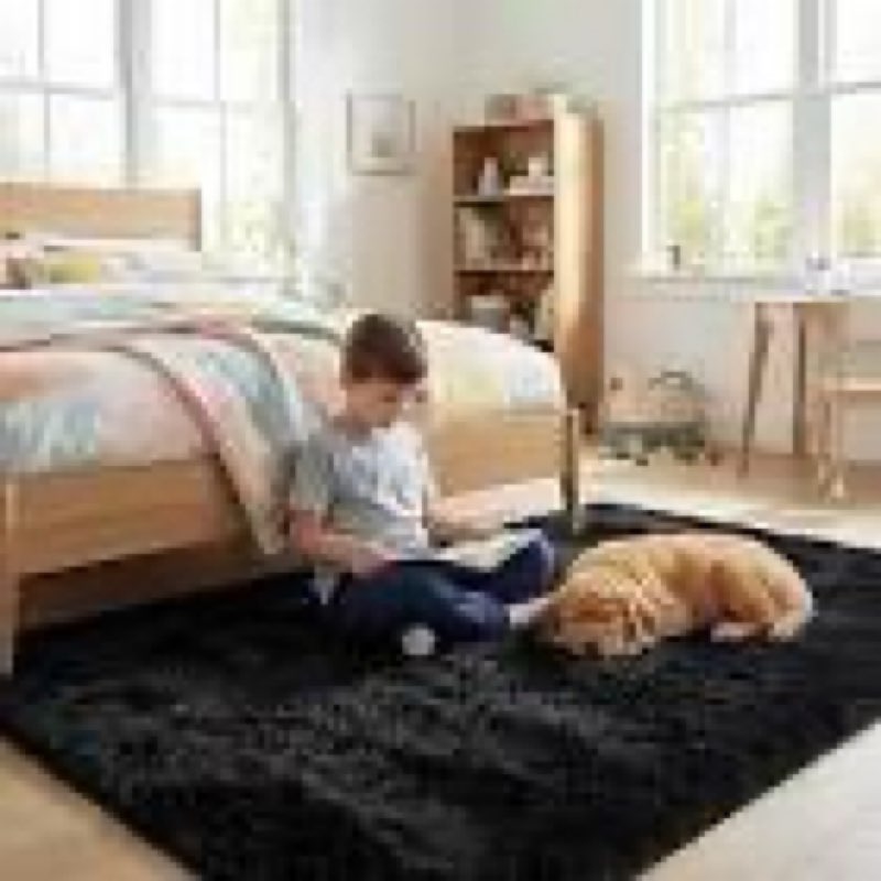 junovo Luxury Fluffy Area Rugs Furry Rug for Bedroom Faux Fur Sheepskin Nursery Rugs Fur Carpet for 