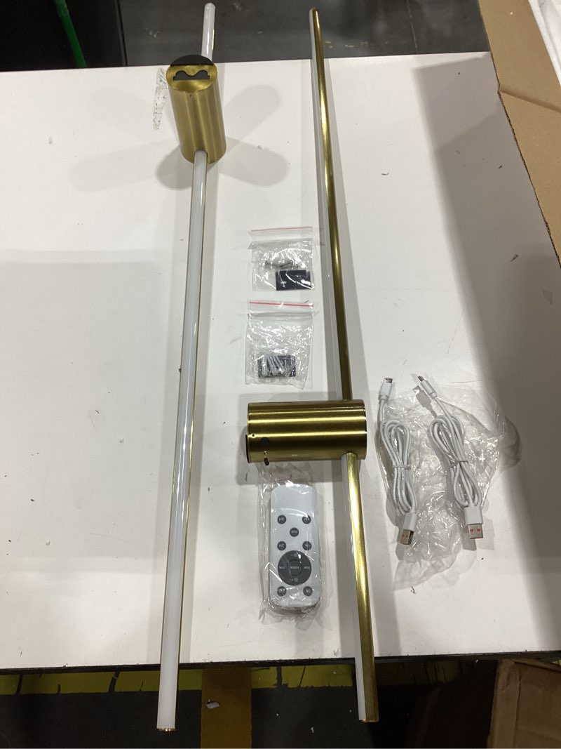 Condition photo showing Good Condition for niorsun 35.4 inch battery operated wall sconce set of 2,gold minimalist rechargeable led wall lights with remote, 10 colors dimmable wireless wall sconce for living room bedroom hallway gold 35.4 inch