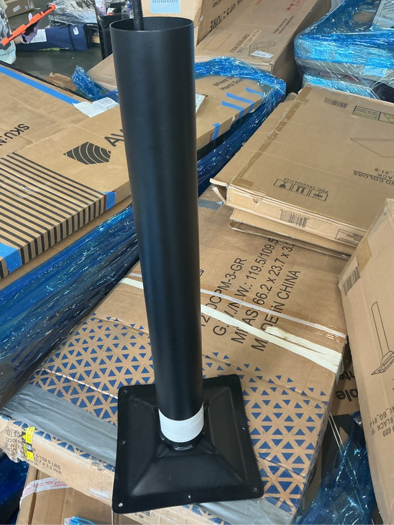 flash furniture column table stand with welded square plate black 26x10in