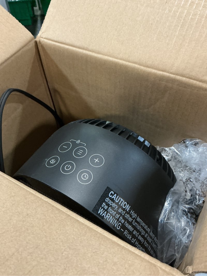 Condition photo showing As Is for Dreo Space Heater 1500W, 60° Adjustable Tilt, 10.5ft/s Portable Electric Heaters for Indoor Use with Thermostat, 8 Safety Protections, 3 Modes, Remote, Quiet Desk Heater for Bedroom, Office, Black