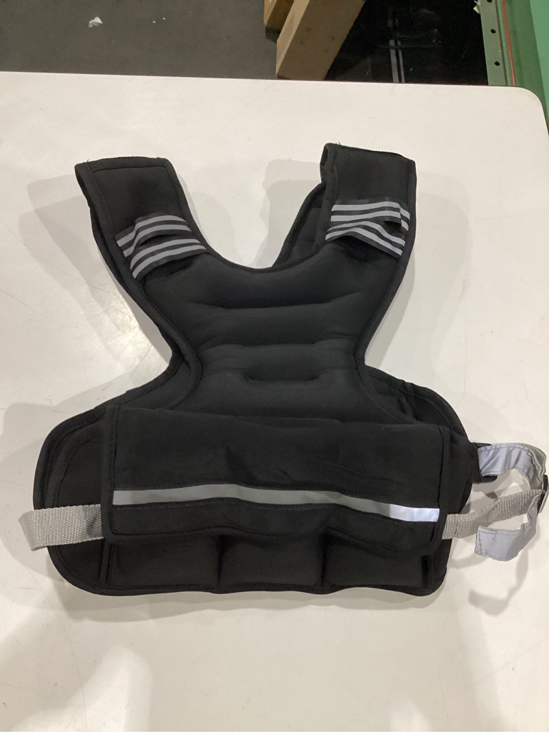 Condition photo showing New/Like New for zelus weighted vest for men and women | 4-10lb/11-20lb/20-32lb vest with 6 ironsand weights for home workouts | adjustable body weight vest exercise set for cardio and strength training 20-32 lb. black