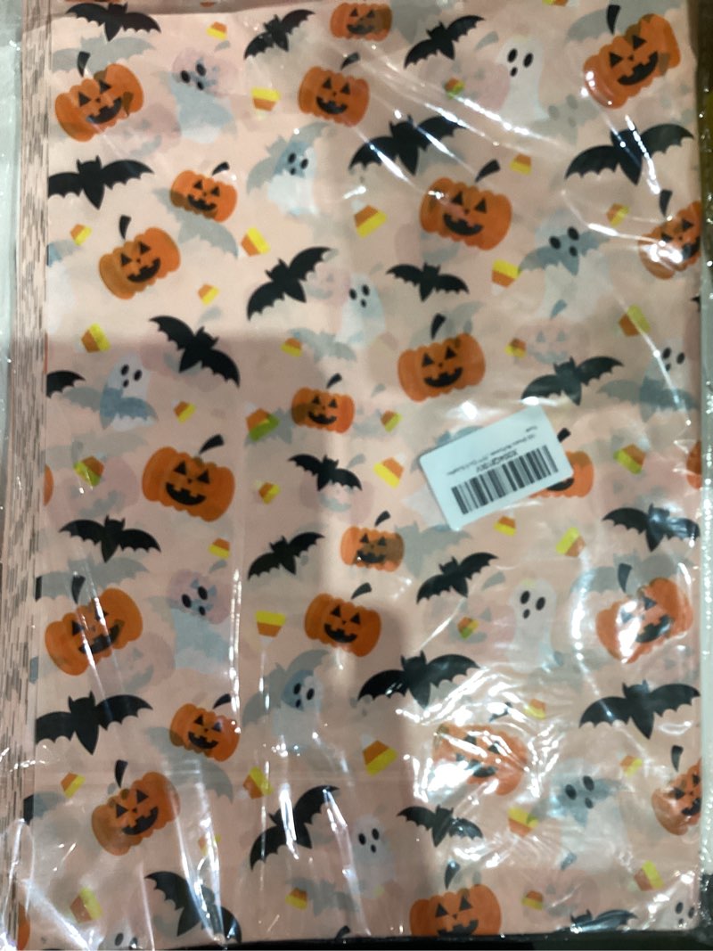 Bolsome 100 Sheets Halloween Tissue Paper for Gift Bags Orange Pumpkin Candy Corn Bat Ghost Printed 