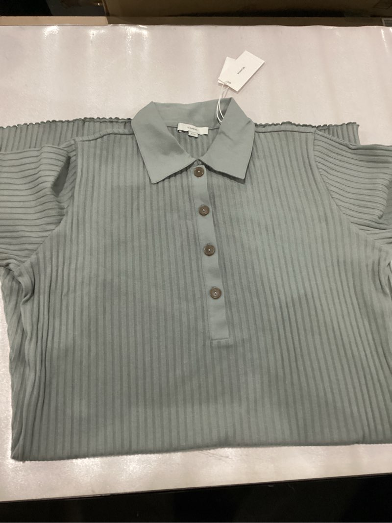 Condition photo showing Good Condition for Vince Women's Elbow Sleeve Polo Mini Dress X-Large Sea Stone