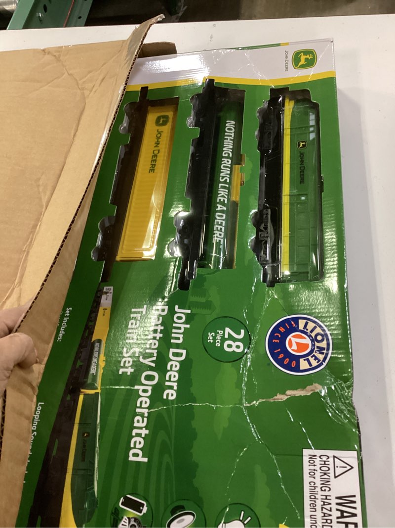 Condition photo showing New/Like New for Lionel John Deere Miniature Ready-to-Play Set, Battery-Powered Model Train, Multicolor Green; Yellow