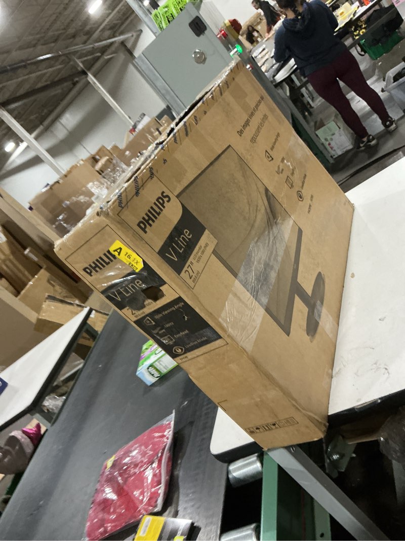 Condition photo showing As Is for Philips New 27-inch Class Thin Full HD (1920 x 1080) 100Hz Monitor, VESA, HDMI x 1, VGA Port x1, Eye Care, 4 Year Advance Replacement Warranty, 271V8LB, Black 27" VA Panel 100Hz