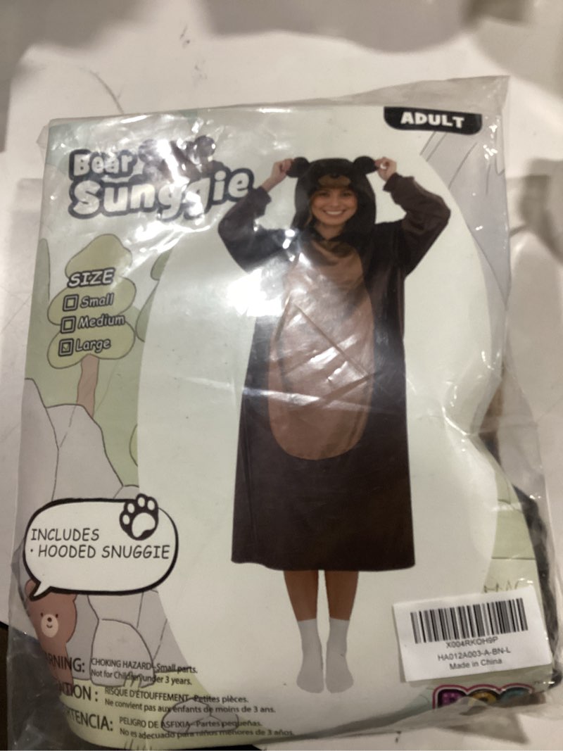 Condition photo showing As Is for Hooded Animal Costume Dress for Women - Plush Christmas Holiday Xmas Cosplay Dress Up Bear Large