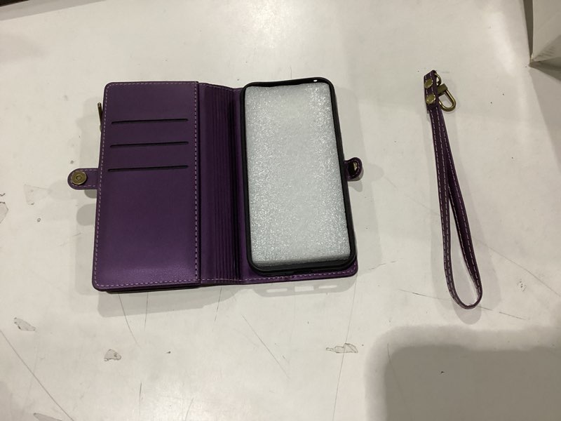 Condition photo showing New/Like New for Defencase for Google Pixel 10/Pro Case, RFID Blocking Wallet Case for Pixel 10 & 10 Pro Soft PU Leather Magnetic Snap Flip Zipper Strap Card Holder Phone Cases for Women Men, Purple Pixel 10/Pro Purple
