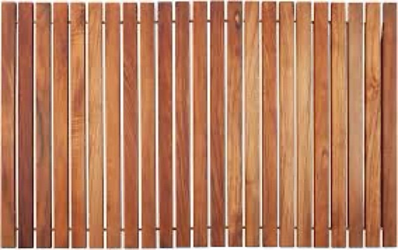 DoubleFill Solid Teak Wood String Mat 40" x 20" Teak Shower Mat Spa Floor Oiled Finish Platform Non 