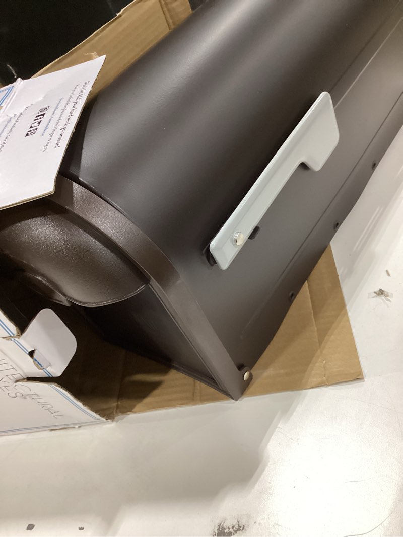 Condition photo showing Good Condition for Architectural Mailboxes 8830RZ-10 Winston Post Mount Mailbox, Rubbed Bronze Rubbed Bronze Mailbox