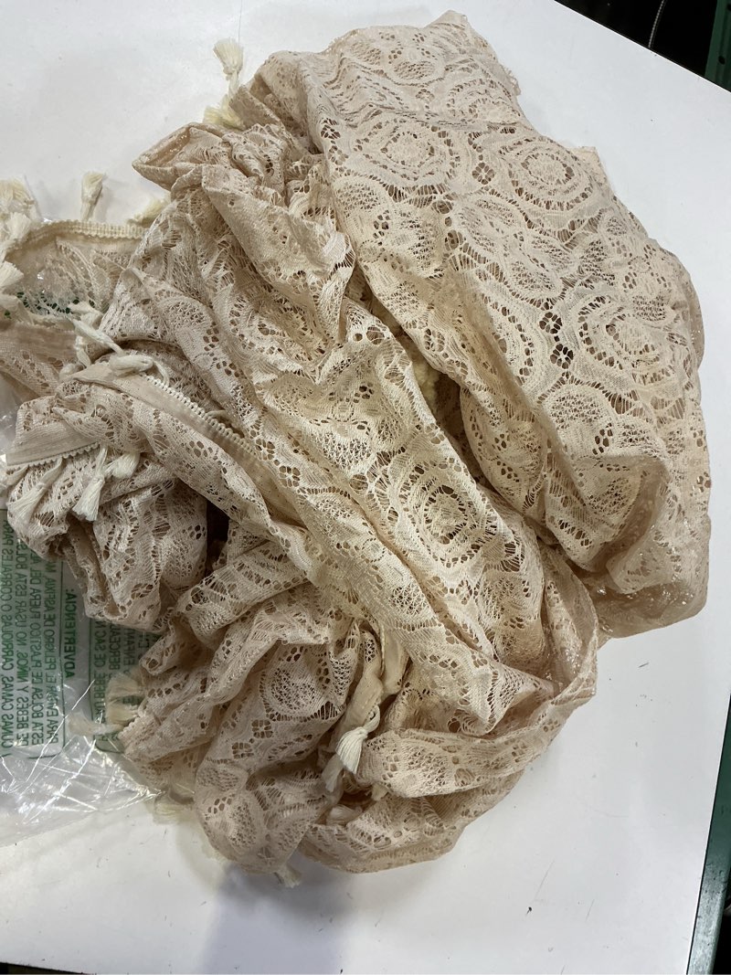 Condition photo showing Good Condition for yj yanjun boho lace curtains 84 inches long 2 panels-vintage floral crochet sheer panels with tassel for living room bedroom light filtering cottagecore bohemian farmhouse drapes beige w59 x l84 beige 59"w x 84"l (pack of 2)