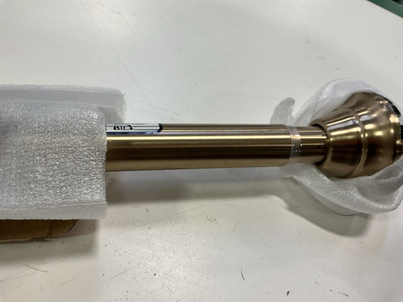 Condition photo showing Good Condition for Moen Brushed Gold 44-72-Inch Adjustable Tension Mounted Straight Shower Curtain Rod for Bathroom, No Drilling Needed, TR1000BG